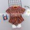 summer Girls casual clothing set chinldren's Leopard tops + shorts 2 pcs clothing set