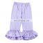 Wholesale Kid Little Girls Stretchy  Flare Pants  Icing  Ruffles Solid Colors Ruffle Leggings