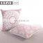 2018 High Quality Crocheted Sofa Embroidery Flower Design Pink Cushion With Invisible Zipper