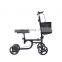 Folding knee rollator scooter walker with knee support