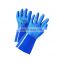 Chemical Resistant Sandy Coated Anti Slip Cotton Interlock Liner Long Cuff PVC Dipped Glove