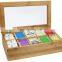 Hot sale packaging gift box wooden tea box with clear lid