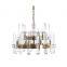 Contemporary Crystal Strip Big Brass And Crystal Chandelier for home hotel villa decoration