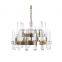 Contemporary Crystal Strip Big Brass And Crystal Chandelier for Home Hotel Villa Decoration