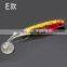 9cm 5g 5pcs a bag 3D T-tail Ocean Beach colorful seabass lifelike the colours of the rainbow silicone  fishing soft Lure