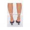 Luxury fashion ladies chain design women black shoes high heel sandals shoes