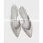 Ladies high fashionable flats cheap price high quality asymmetric with back elastic flat sandals shoes