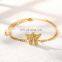 High Quality Gold Plated, Platinum Plated 304 Stainless Steel Cut Butterfly Anklet Charm Cuban Chain Anklet for Women Girls/