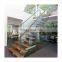 Villa house stairs ideas indoor wood glass prefabricated staircases