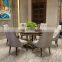 Modern design furniture 6 chairs metal decor round dining room table sets luxury