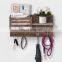 Wood Wall Shelf Mail Organizer 4 key hooks Wall Mounted key Holder Wooden Mail Sorter Organizer