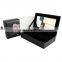 elegant luxury black leather bracelet surprise gift jewelry box with inner mirror customized 25x15x5cm