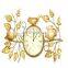 gold leaf design wall clock