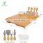 Bamboo Cheese Board Set Cheese Plate With 4 Specialist Cheese Knives Set and Ceramic Dish