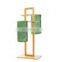 New design wood bathroom two tier towel rack free standing bathroom towel rack hot sale household bathroom bamboo towel rack