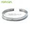 Topearl Jewelry Heart Forever Love Bangle Stainless Steel Bangle Men Silver Bangle MEB411