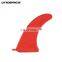 PA6+30%Fiber glass Red color 9 inch surf sup fins with screw big center fin for isup board, paddle boards