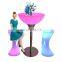 wireless LED table and chairs / futuristic china pub banquet bufat party led glowing cocktail bar tables, furniture living room
