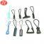 custom garment accseeories pvc zippler pulls rubber zipper slider puller