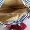 Navy Stripe Pattern Canvas Rope Handle Beach Bag Sailor Beach Bag