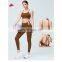 High Quality Adjustable Straps Two Ways Wear Bra 2 PCS Yoga Suit Set Crotchless Leggings Women Gym Set Running Outfit
