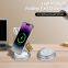 Foldable Zinc Alloy Wireless Charger Non Rotating 3 in 1 Multifunctional Magnetic Wireless Charging Station Portable Charger