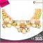 Top Popular Design Wholesale Alloy Chain Golden Necklace With Rope And Acrylic Stone Flower