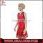 Children Uniforms Silk Screen Printing Basketball Uniform Design Red With Dress