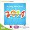 handmade 2014 new year 3d greeting card
