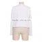 White lady long sleeve top overall coat dress oem clothes design factory