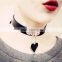 Wink Gal Trendy Chokers Necklaces Rock Style Leather Steam punk Punk Heart Necklace Pendants