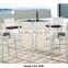 Modern Style White Rattan High Bar Tables & Chairs