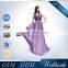 Fashion Tulle Ruche Lace Long Purple Western Women Cocktail Dresses talian Design Evening Dress