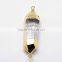 Gold Plated Natural Rock Crystal Quartz Bullet Point Connector Links(G-J128-26)