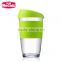 BPA free large size 16oz plastic resuable watert umbler / tritan coffee cups with silicone lid