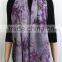 Purple Floral Printing Fashion Acrylic Scarf with fringe