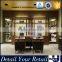 high quality leather goods ultra white glass display cabinet