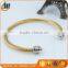 Wholesale Stainless steel Wire Cable Cuff Bracelet With Bangle