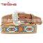 Cowhide Black Leather Men's Western Bead Belts Straps