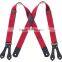 Man's braces Leather button hole X Shape high quality elastic webbing Suspenders