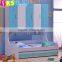 wood children bunk bed with wardrobe 8201