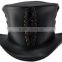 Polyester Laces Design Genuine Bullhide Leather TOPPER "Steampunk" TOP HAT