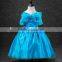 2015 Europe market hot sale blue Princess kids dress latest design boutique shop fashion baby girls party wear dress