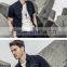 Zip up pocket cotton mens short sleeve men stylish shirt