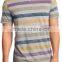 Men's Reverse v-neck colorfule wholesale striped t-shirt
