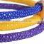 Three layer blue yellow purple stingray leather cord gold plated with diamond