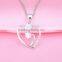 2016 trending product sterling silver cubic zirconia heart shape pendant necklaces