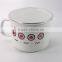 Chocolate Design Custom Enamel Camping Mug With Plastic Lid
