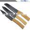 High-grade bamboo handle sharp durable environmental protection kitchen household black knife sets of ceramics