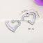 wholesale high end stainless steel heart shape charms diy steel heart shape connector charms for bracelets